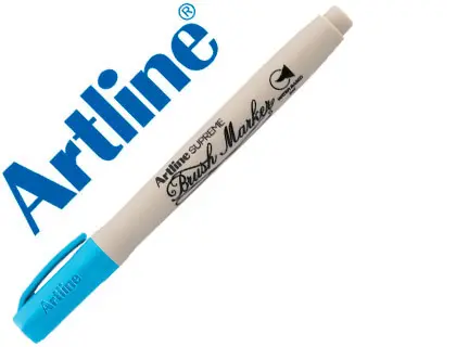 Imagen Rotulador artline supreme brush pintura base de agua punta tipo pincel trazo variable celeste