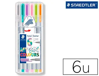 Imagen Rotulador staedtler triplus fineliner my pastel estuche de 6 unidades colores surtidos