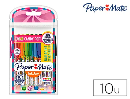 Imagen Boligrafo paper mate inkjoy 100 candy pop blister de 10 unidades colores surtidos