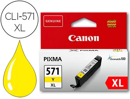 Imagen Ink-jet canon cli-571xl pixma mg6852 / ts6050 / ts8050 amarillo 500 pag