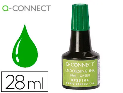 Imagen Tinta tampon q-connect verde frasco 28 ml