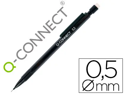 Imagen Portaminas q-connect 0.5 mm con 3 minas cuerpo negro con clip negro