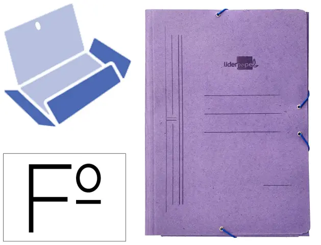 Imagen Carpeta liderpapel gomas folio 3 solapas carton compacto azul