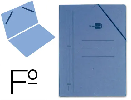 Imagen Carpeta liderpapel gomas folio sencilla carton compacto azul