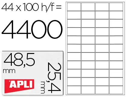 Imagen ETIQUETAS ADHESIVAS APLI 48.5X25.4M