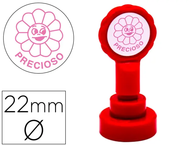 Imagen Sello artline emoticono precioso color rosa 22 mm diametro