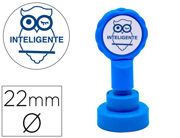 Imagen Sello artline emoticono inteligente color azul 22 mm diametro