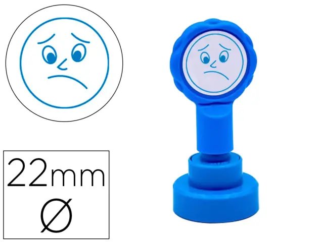 Imagen Sello artline emoticono disgusto color azul 22 mm diametro