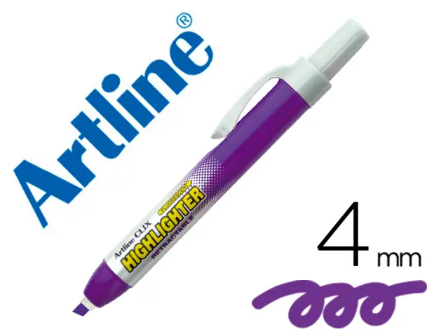 Imagen Rotulador artline clix fluorescente ek-63 violeta punta biselada 4 mm