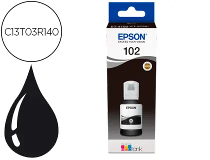 Imagen Tinta epson ecotank 102 et-2700 / 2750 / 3700 / 3750 / 4750 bote de 127 ml negro 7.500 pag