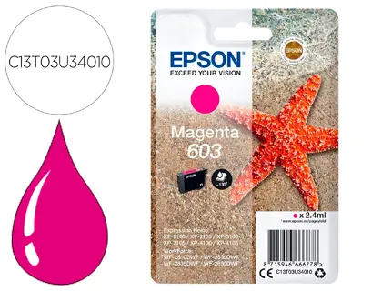 Imagen Ink-jet epson 603 xp-2100 / 2105 / 3100 / 4100 / wf-2810 / 2830 / 2835 / 2850 magenta 130 paginas