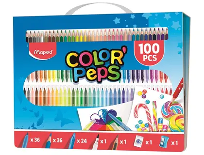 Imagen Estuche pintura maped color peps kit 100 piezas surtidas