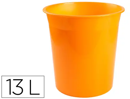 Imagen Papelera plastico q-connect naranja translucido 13 litros