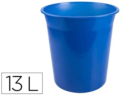Imagen Papelera plastico q-connect azul translucido 13 litros