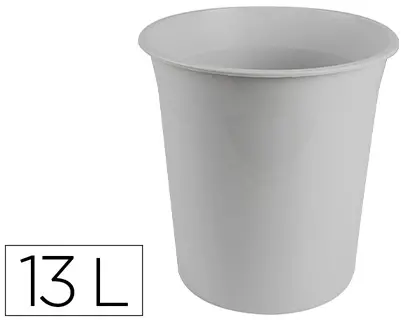 Imagen Papelera plastico q-connect gris opaco 13 litros