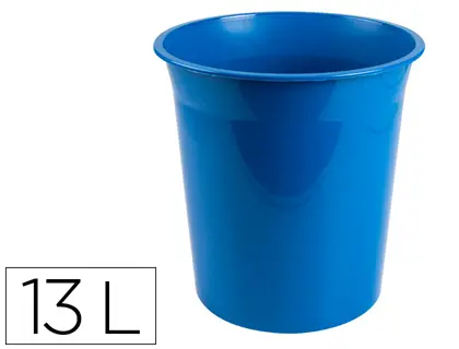 Imagen Papelera plastico q-connect azul opaco 13 litros