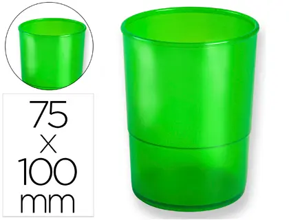 Imagen Cubilete portalapices q-connect plastico verde translucido