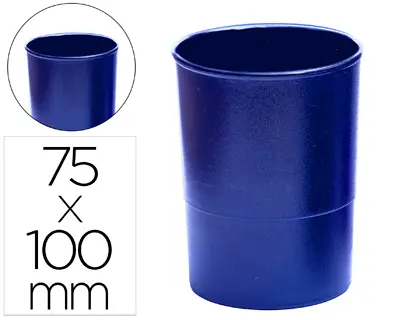 Imagen Cubilete portalapices q-connect plastico azul opaco