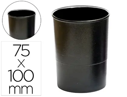Imagen Cubilete portalapices q-connect plastico negro opaco