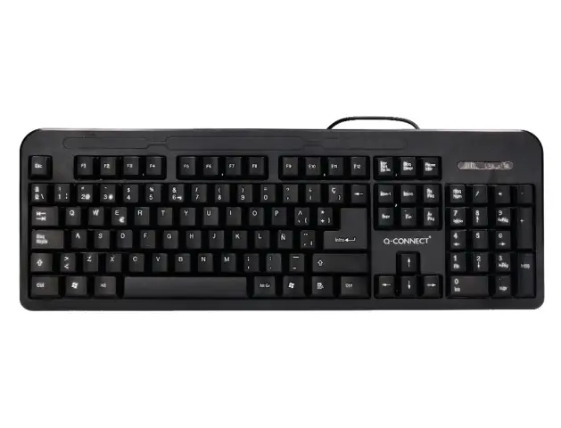 Imagen Teclado q-connect negro con cable 1,5 m compatible windows 95 / 98 / nt / me / 2000 / xp / 7 / 8 / vista