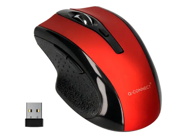 Imagen Raton q-connect optico inalambrico 1000 dpi receptor usb 2,4 ghz rojo