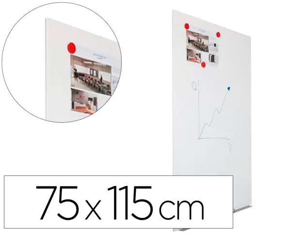 Imagen Pizarra blanca rocada rd-6420r skin modular sin marco superficie lacada magnetica 75x115 cm