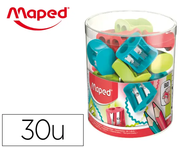 Imagen Sacapuntas plastico maped vivo 2 usos colores surtidos