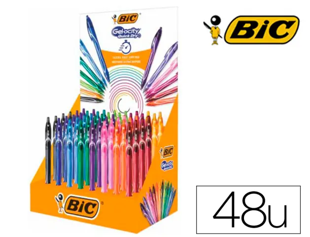 Imagen Boligrafo bic gelocity quickdry expositor de 48 unidades