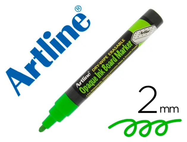 Imagen Rotulador artline pizarra epd-4 color verde fluorescente opaque ink board punta redonda 2 mm
