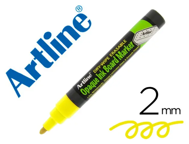 Imagen Rotulador artline pizarra epd-4 color amarillo fluorescente opaque ink board punta redonda 2 mm