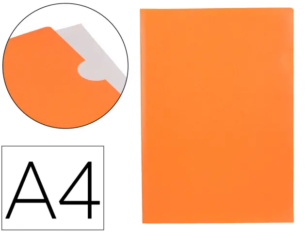 Imagen Carpeta liderpapel dossier u ero polipropileno din a4 naranja fluor opaco 20 hojas