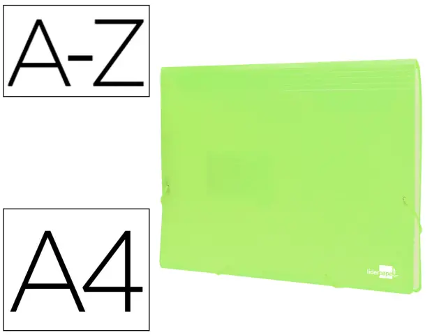 Imagen Carpeta liderpapel clasificador fuelle polipropileno din a4 amarillo fluor opaco 13 departamentos