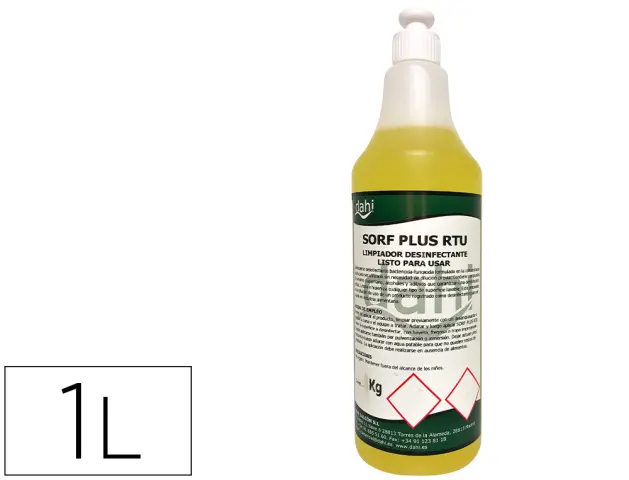 Imagen Limpiador higienizante desodorizante desinfectante sorf plusamarillo rtu botella 1 litro