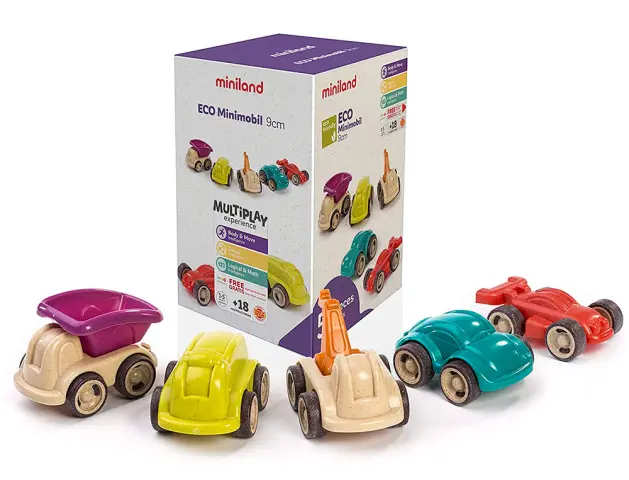 Imagen Juego miniland set de 5 minimobiles fabricados en material eco friendly 150x210x150 mm