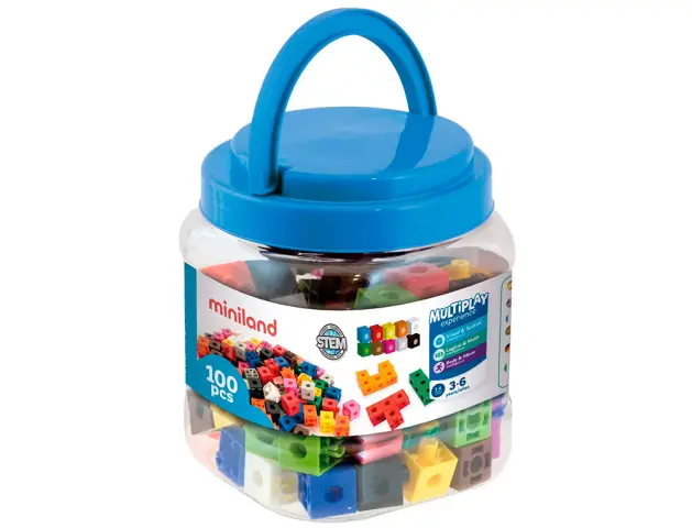 Imagen Juego miniland 100 cubos de 2 cm para juegos matematicos 125x150x125 mm