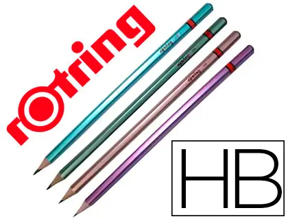 Imagen Lapices de grafito rotring metallic hb cuerpo colores surtidos