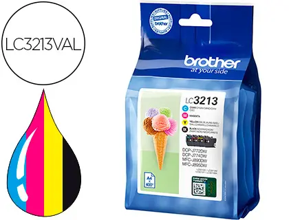 Imagen Ink-jet brother lc3213 dcp-j572 / dcp-j772 / mfc-j890pack 4 colores negro amarillo cian magenta