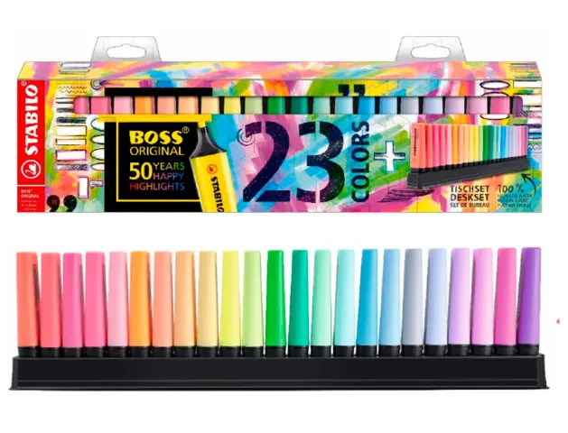 Imagen Rotulador stabilo boss fluorescente 70 deskset estuche de 23 unidades coloressurtidos