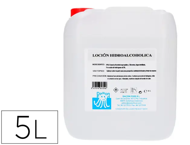 Imagen Gel hidroalcoholico para manos limpia y desinfecta sin aclarado garrafa 5 litros