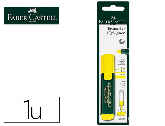 Imagen Rotulador faber castell fluorescente textliner 48-07 amarillo blister de 1 unidad