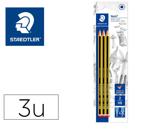 Imagen Lapices de grafito staedtler noris n 2 hb blister de 3 unidades