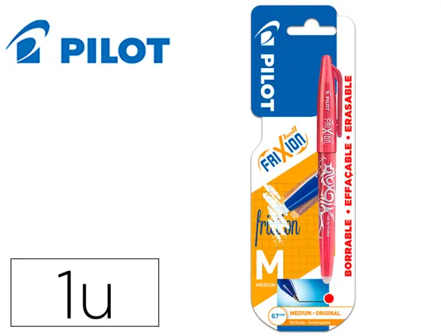 Imagen Boligrafo pilot frixion ball borrable 0,7 mm punta media rojo en blister