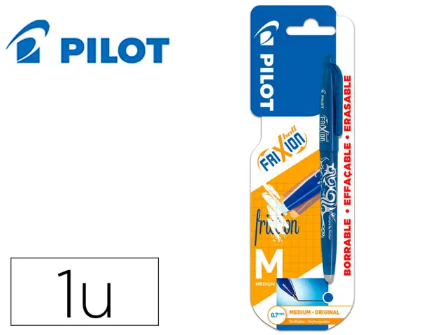 Imagen Boligrafo pilot frixion ball borrable 0,7 mm punta media azul en blister