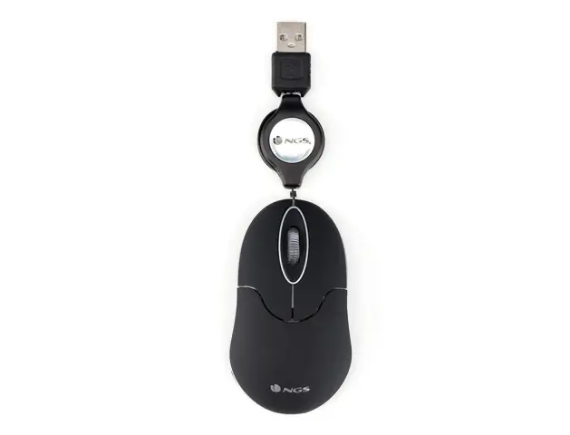 Imagen Raton ngs wired sin 1000 dpi retractil 3 botones usb color negro