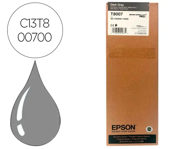 Imagen Ink-jet epson singlepack dark gray t800700 ultrachrome pro 700ml