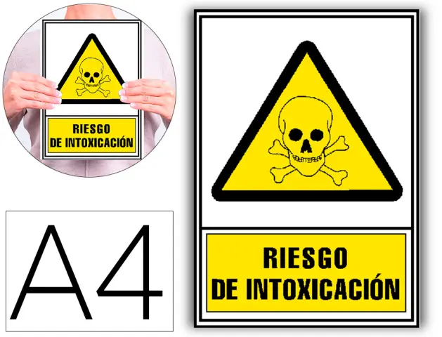 Imagen Pictograma archivo 2000 riesgo de intoxicacion pvc amarillo luminiscente 210x297 mm