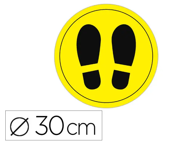 Imagen Circulo de sealizacion adhesivo apli para suelo pvc 100 mc pies color amarillo/negro diametro 30 cm