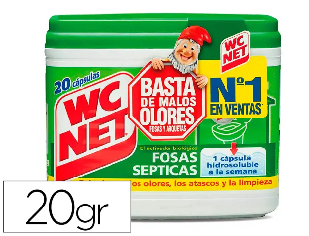 Imagen Elimina olores wc net fosas septicas capsula de 18 gr caja de 20 unidades