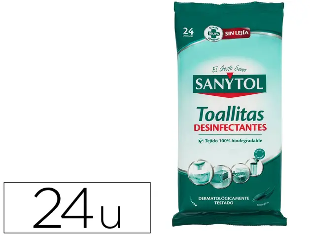 Imagen Toallita desinfectante sanytol biodegradable paquete de 30 unidades