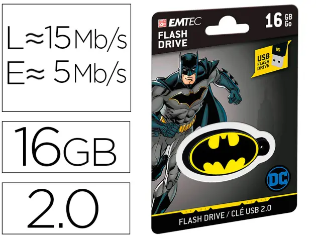 Imagen Memoria usb emtec flash 16 gb usb 2.0 collector batman